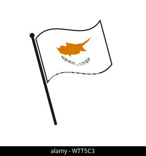 Simple flag Cyprus icon isolated on white background Stock Vector