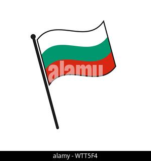 Simple flag Bulgaria icon isolated on white background Stock Vector