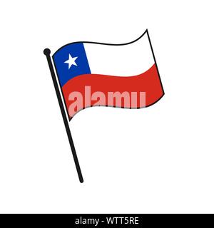 Simple flag Chile icon isolated on white background Stock Vector