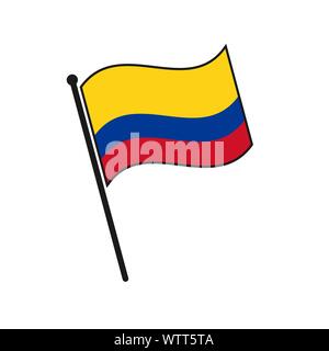 Simple flag Colombia icon isolated on white background Stock Vector