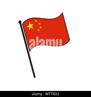 Simple flag China icon isolated on white background Stock Vector
