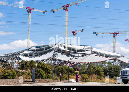 September 10, 2019 Mountain View / CA / USA - The new Google Bay View offices under construction in the Company's main campus in Silicon Valley Stock Photo