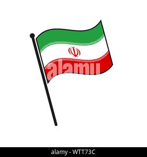Simple flag Iran icon isolated on white background Stock Vector
