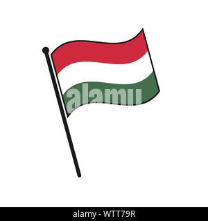 Simple flag Hungary icon isolated on white background Stock Vector