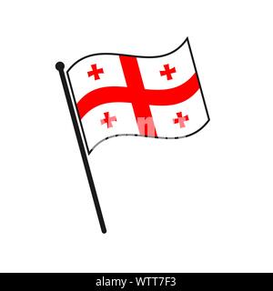 Simple flag Georgia icon isolated on white background Stock Vector