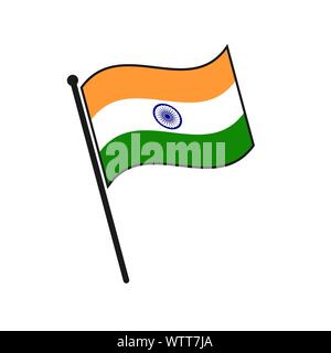 Simple flag India icon isolated on white background Stock Vector