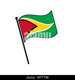 Simple flag Guyana icon isolated on white background Stock Vector