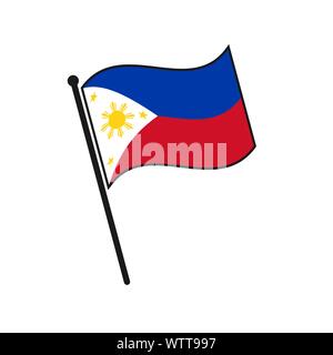 Simple flag Qatar icon isolated on white background Stock Vector