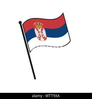 Simple flag Serbia icon isolated on white background Stock Vector