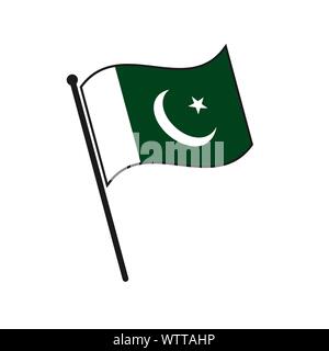 Simple flag Pakistan icon isolated on white background Stock Vector