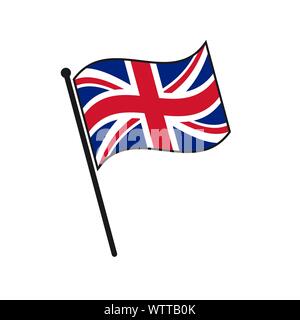 Simple flag United Kingdom icon isolated on white background Stock Vector