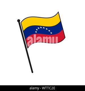 Simple flag Venezuela icon isolated on white background Stock Vector