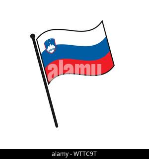 Simple flag Slovenia icon isolated on white background Stock Vector