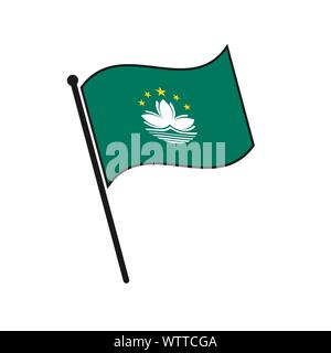 Simple flag Macau icon isolated on white background Stock Vector