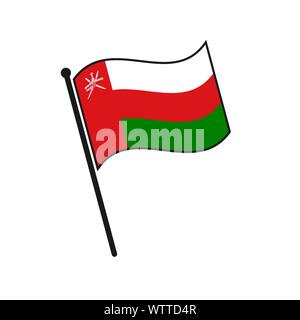 Simple flag Oman icon isolated on white background Stock Vector