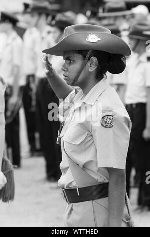 Female cadet on ANZAC Day 2008 Stock Photo