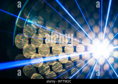 Abstract light beams, lasers, flares background Stock Photo