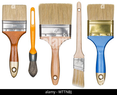 Paint brushes isolated on white Stock Photo