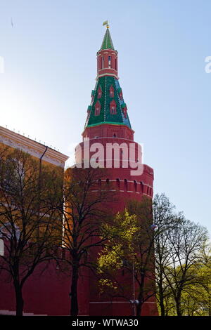 The north tower of the Kremlin fortification wall, Red Square, Moscow, Russia Stock Photo