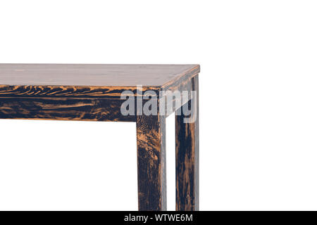 Part of empty wooden table isolated on white Stock Photo