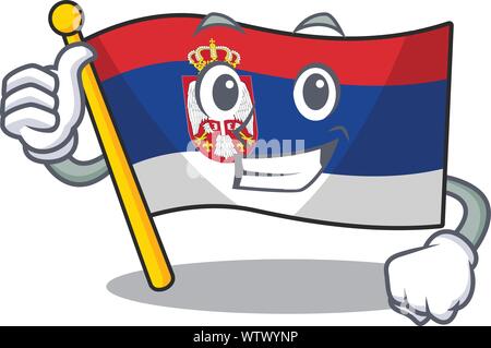 Okay serbia flag flown on cartoon pole Stock Vector Image &amp; Art - Alamy