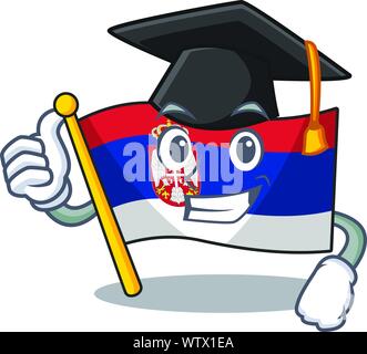 Waving serbia flag flown on cartoon pole Stock Vector Image &amp; Art - Alamy