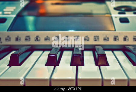 Closeup of a synthesizer/piano keyboard Stock Photo