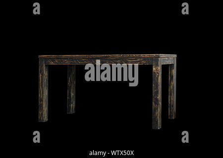 Empty wooden table isolated on black Stock Photo