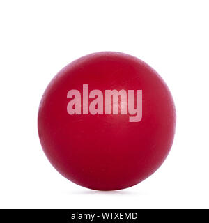 Close up studio shot of pain red ball, isolated on white background. Stock Photo