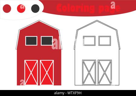 red barn coloring page