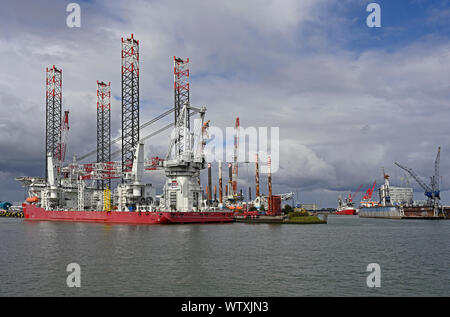 Damen ship repair shipyard, port of Rotterdam, Netherlands Stock Photo ...