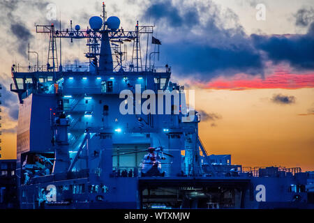 London, UK. 11th Sep, 2019. The Royal Fleet Auxillery ship Lyme Bay moors at Greenwich to take part in London International Shipping Week. Credit: Guy Bell/Alamy Live News Stock Photo