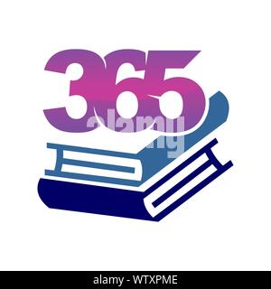 book stack 365 infinity logo icon design illustration vector Stock Vector