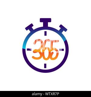 stopwatch 365 infinity logo icon design illustration vector Stock Vector