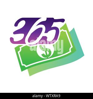 money finance 365 infinity logo icon design illustration vector Stock Vector