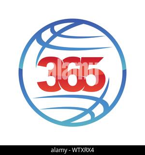 world global 365 infinity logo icon design illustration vector Stock Vector