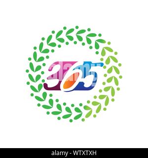 leaf rotation 365 infinity logo icon design illustration vector Stock Vector