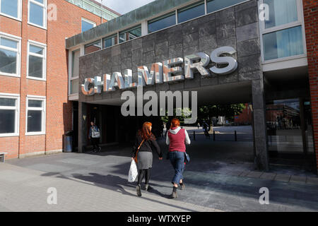 Gothenburg, Sweden - September 2, 2019: The entrance gate to the Chalmers university of Technology at Chalmersplatsen. Stock Photo