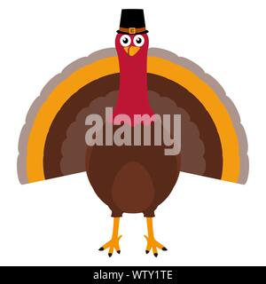 Turkey Pilgrimin on Thanksgiving Day Stock Vector