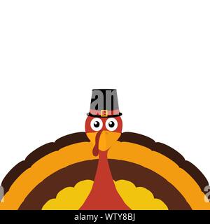 Turkey Pilgrimin on Thanksgiving Day Stock Vector