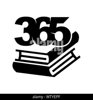 book stack 365 infinity logo icon design illustration black Stock Vector