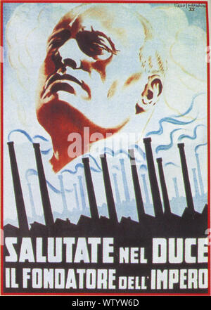 Benito Mussolini shown on Nazi poster Stock Photo - Alamy