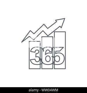 gear bulb rocket book 365 infinity logo icon outline illustration Stock Vector