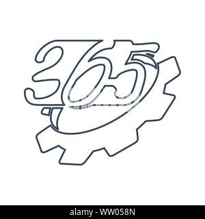 gear machine 365 infinity logo icon design illustration outline Stock Vector
