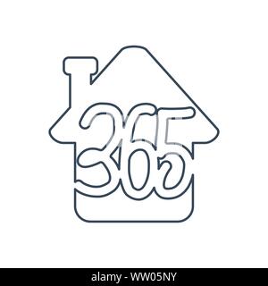home house 365 infinity logo icon design illustration outline Stock Vector