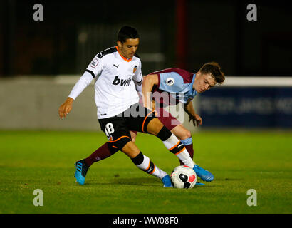 London, UK. 11th Sep, 2019. LONDON, ENGLAND. SEPTEMBER 11: Pablo Jimenez of Valencia B during Premier League International Cup match between West Ham United and Valencia at The Chigwell Construction Stadium in Dagenham, England on September 11, 2019 Credit: Action Foto Sport/Alamy Live News Stock Photo