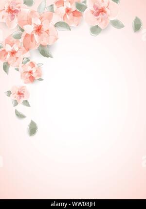 Floral spring illustration for wedding greeting text Stock Vector