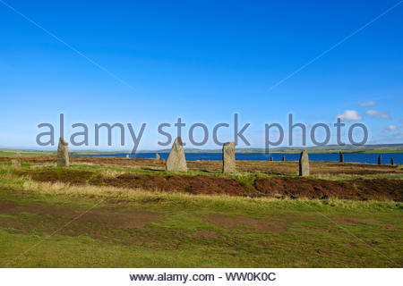 Ring of Brodgar Orkney, a Neolithic henge and stone circle monument, Orkney Scotland Stock Photo
