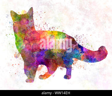 Airedale Terrier 01 in watercolor Stock Photo