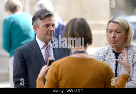 Jon Ashworth MP (Labour - Leicester South) Shadow Secretary of State for Health with Barbara Keeley MP (Lab: Worsley and Eccles South) Shadow Minister Stock Photo